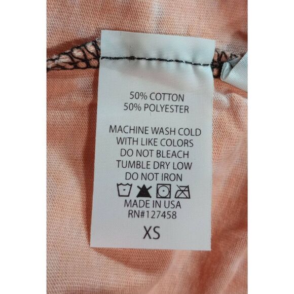 Affliction Shirt Ladies Extra Small Creed Burnout Doleman Sleeve‎ Peach Music - Picture 5 of 7